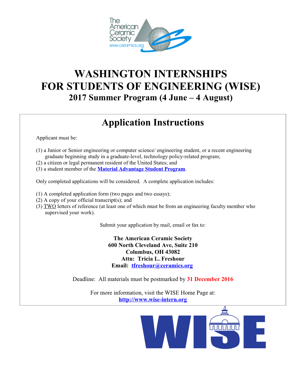 Washington Internships for Students of Engineering (Wise)