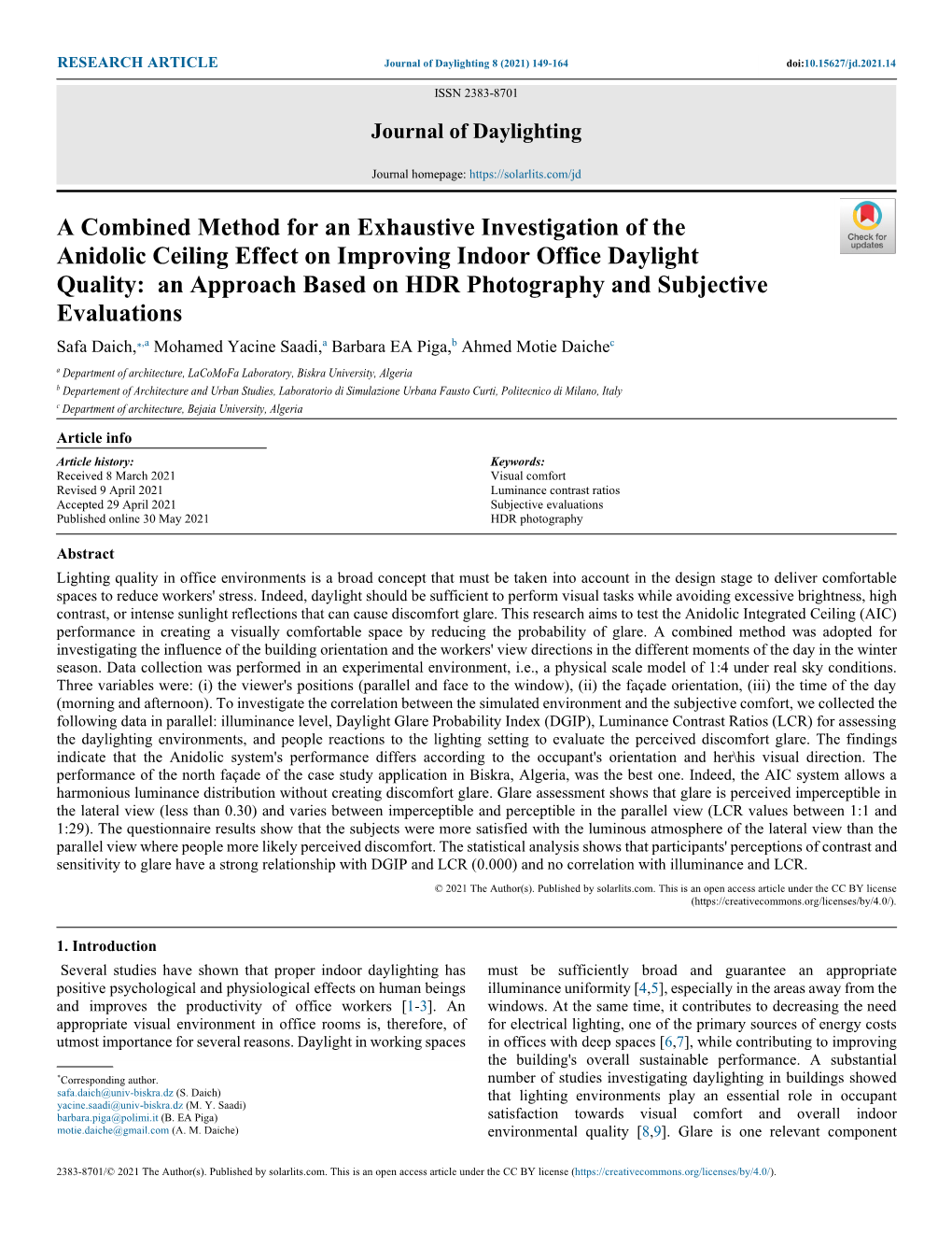 A Combined Method for an Exhaustive Investigation of the Anidolic