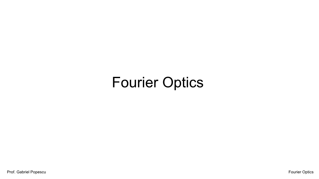 Fourier Transform Method