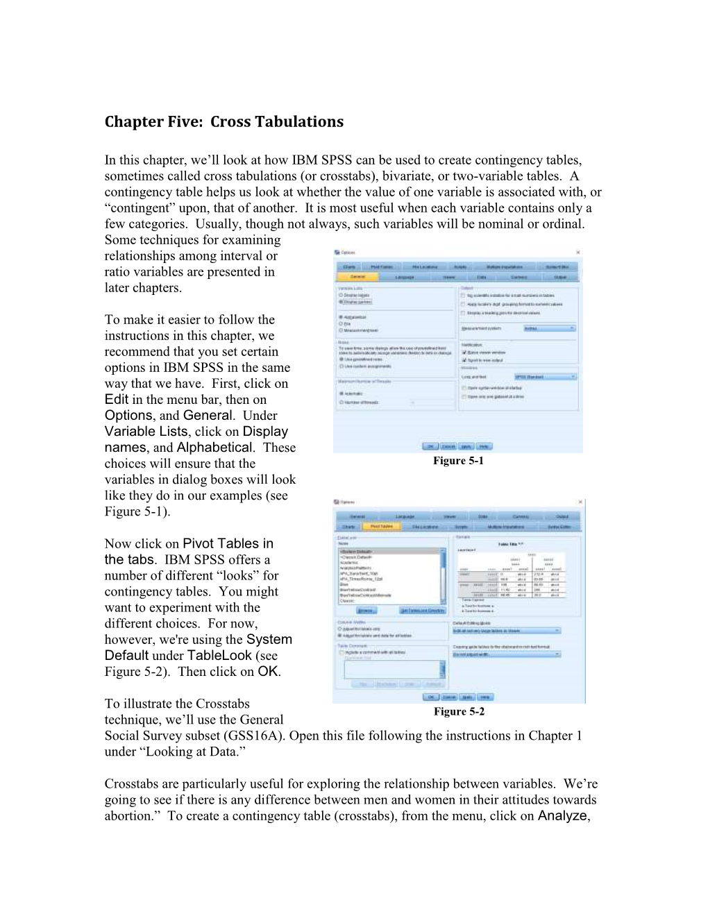 Cross Tabulations