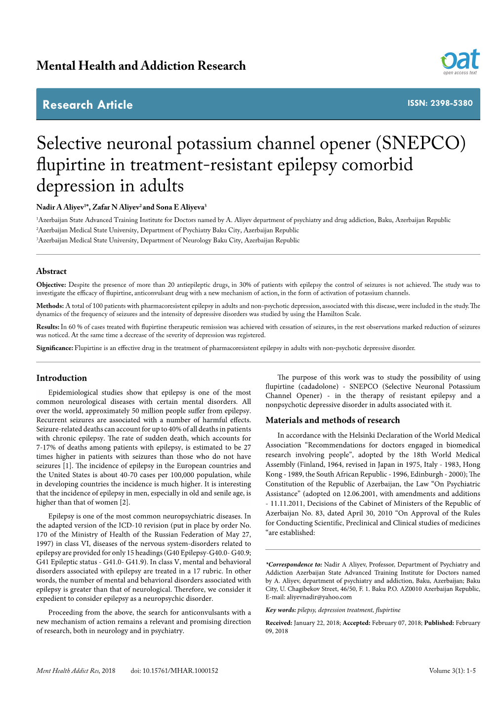 (SNEPCO) Flupirtine in Treatment-Resistant Epilepsy