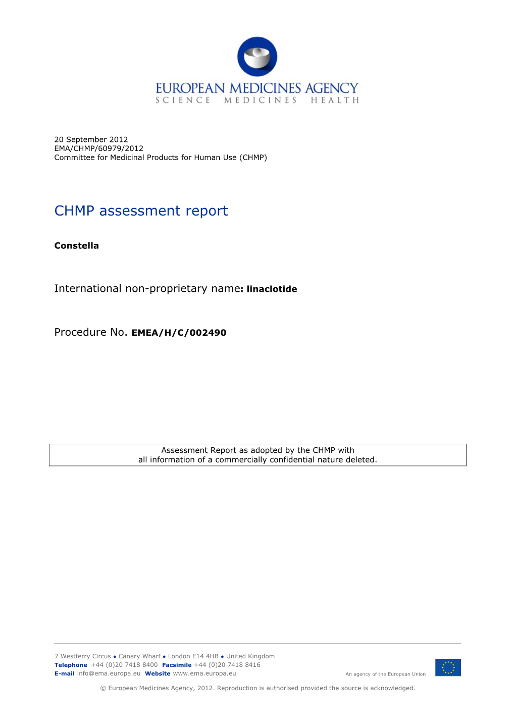 CHMP Assessment Report