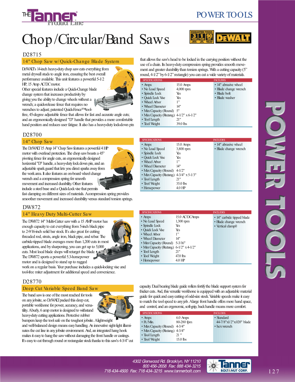 Chop/Circular/Band Saws D28715 14