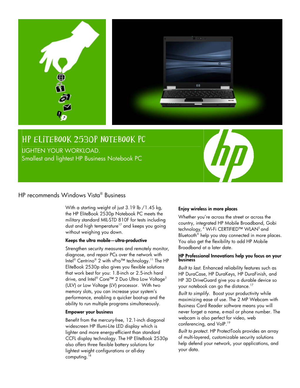 HP Elitebook 2530P Notebook PC