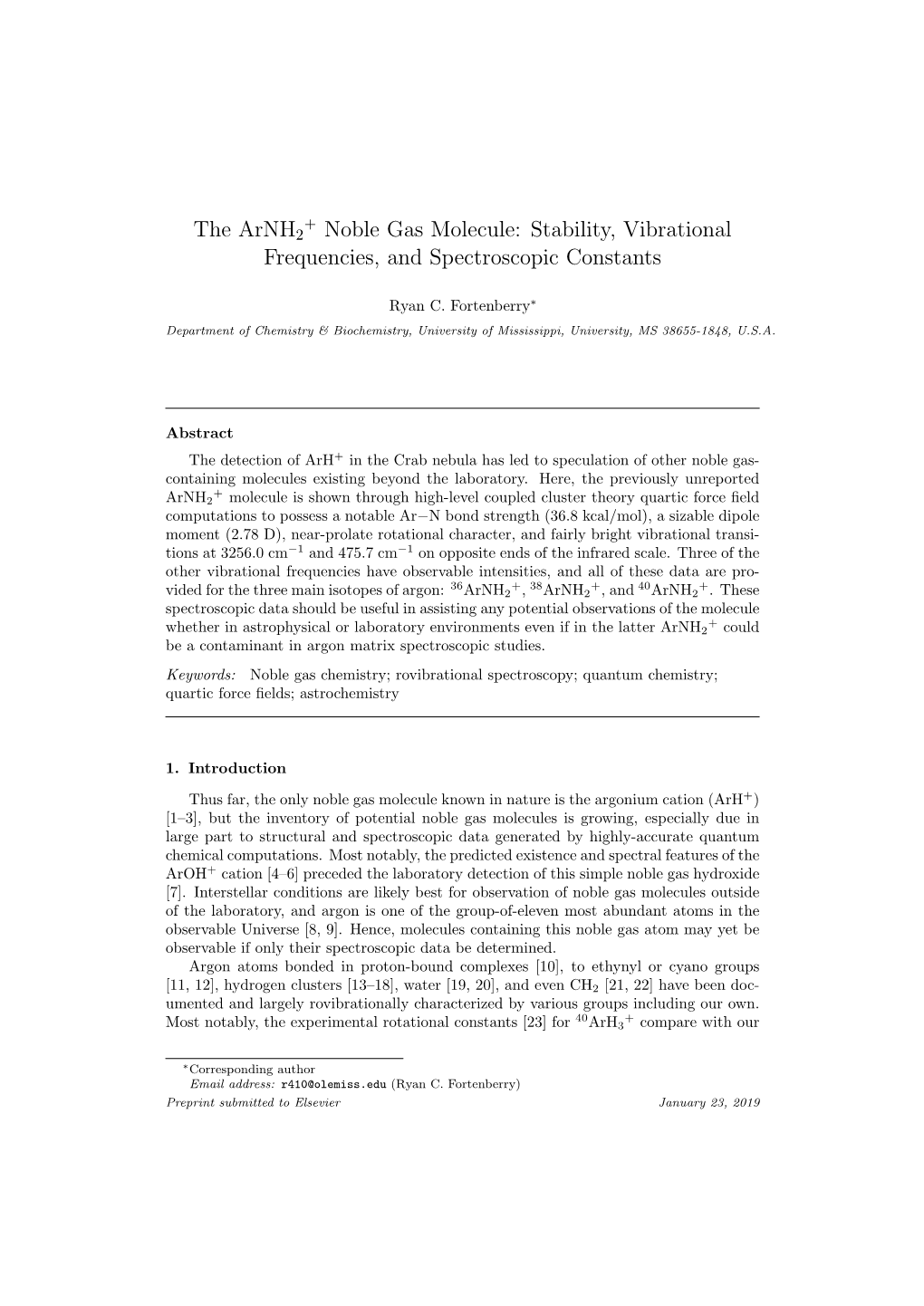 Stability, Vibrational Frequencies, and Spectroscopic Constants