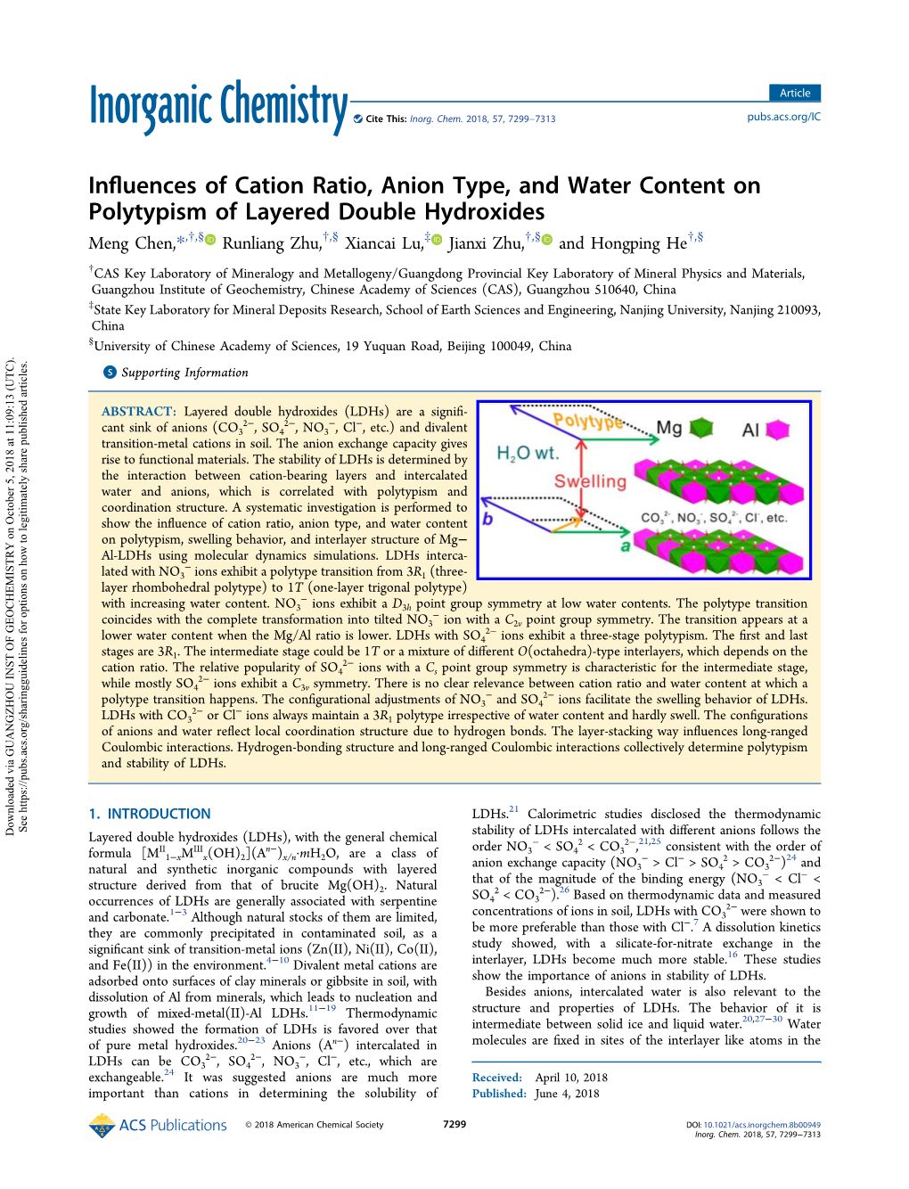 Influences of Cation Ratio, Anion Type, and Water Content on Polytypism