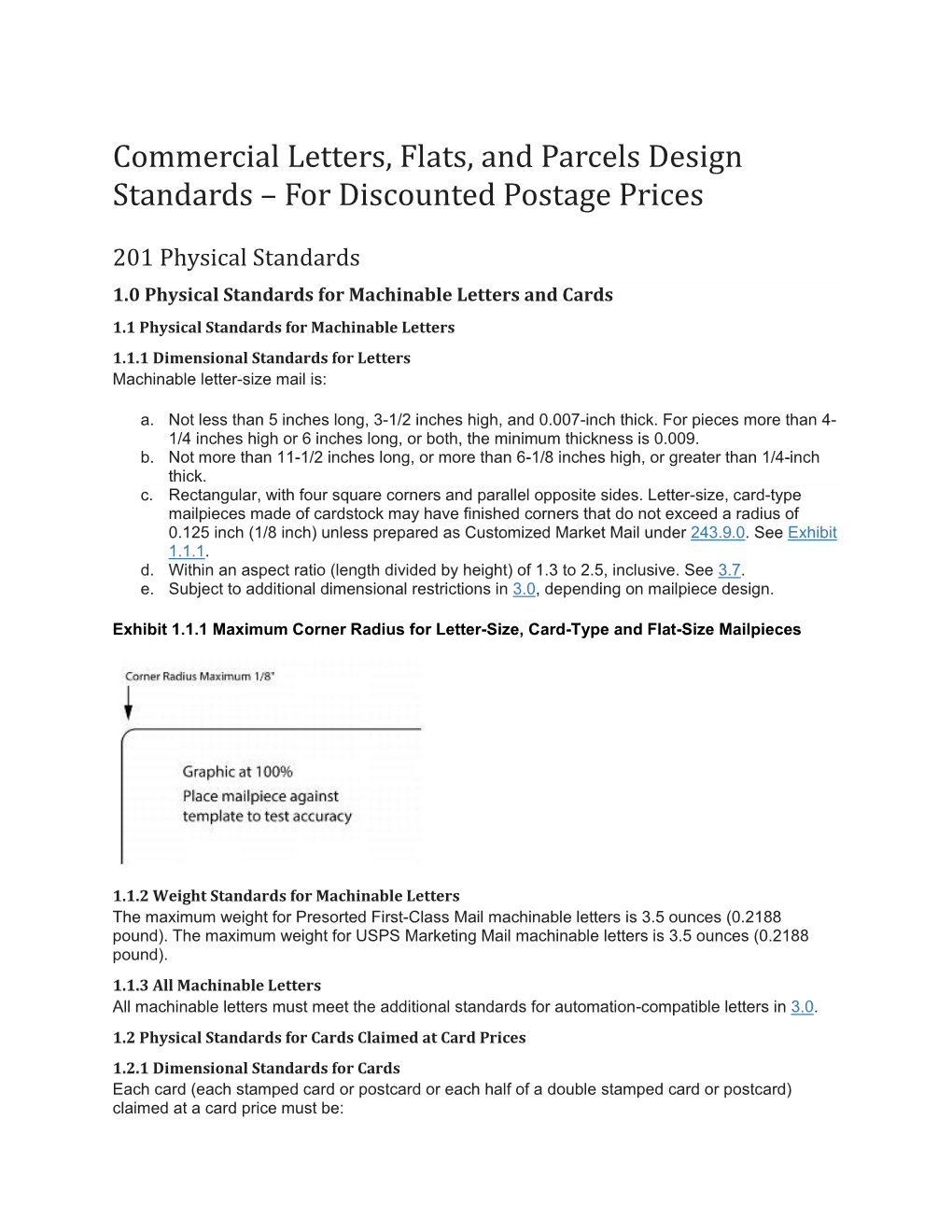 Commercial Letters, Flats, and Parcels Design Standards – for Discounted Postage Prices