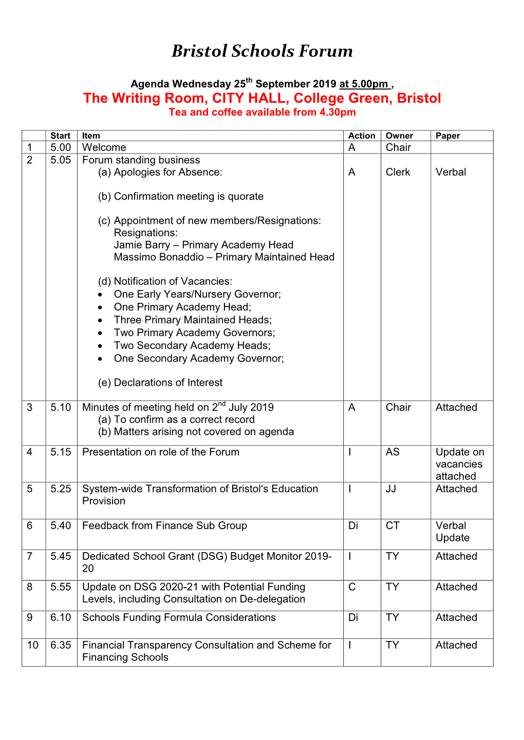 Bristol Schools Forum