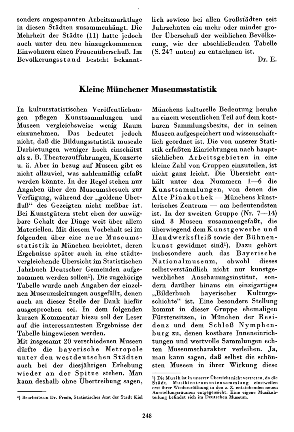 Kleine Münchener Museumsstatistik