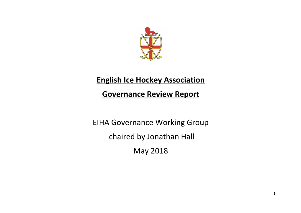 English Ice Hockey Association Governance Review Report