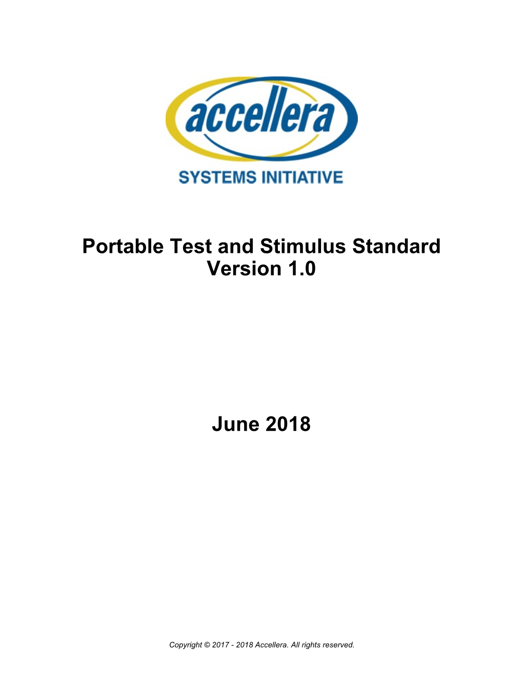 Portable Test and Stimulus Standard Version 1.0