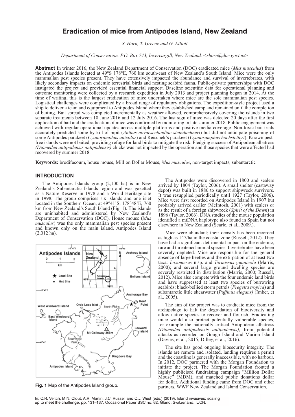 Eradication of Mice from Antipodes Island, New Zealand