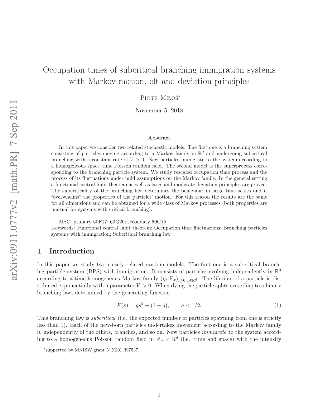 Occupation Times of Subcritical Branching Immigration Systems with Markov Motion, Clt and Deviations Principles