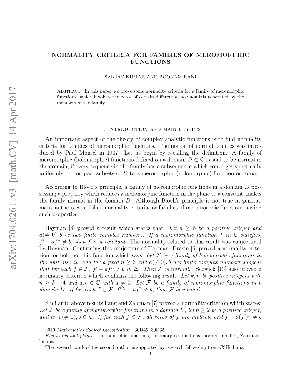 Normality Criteria for Families of Meromorphic Functions 3