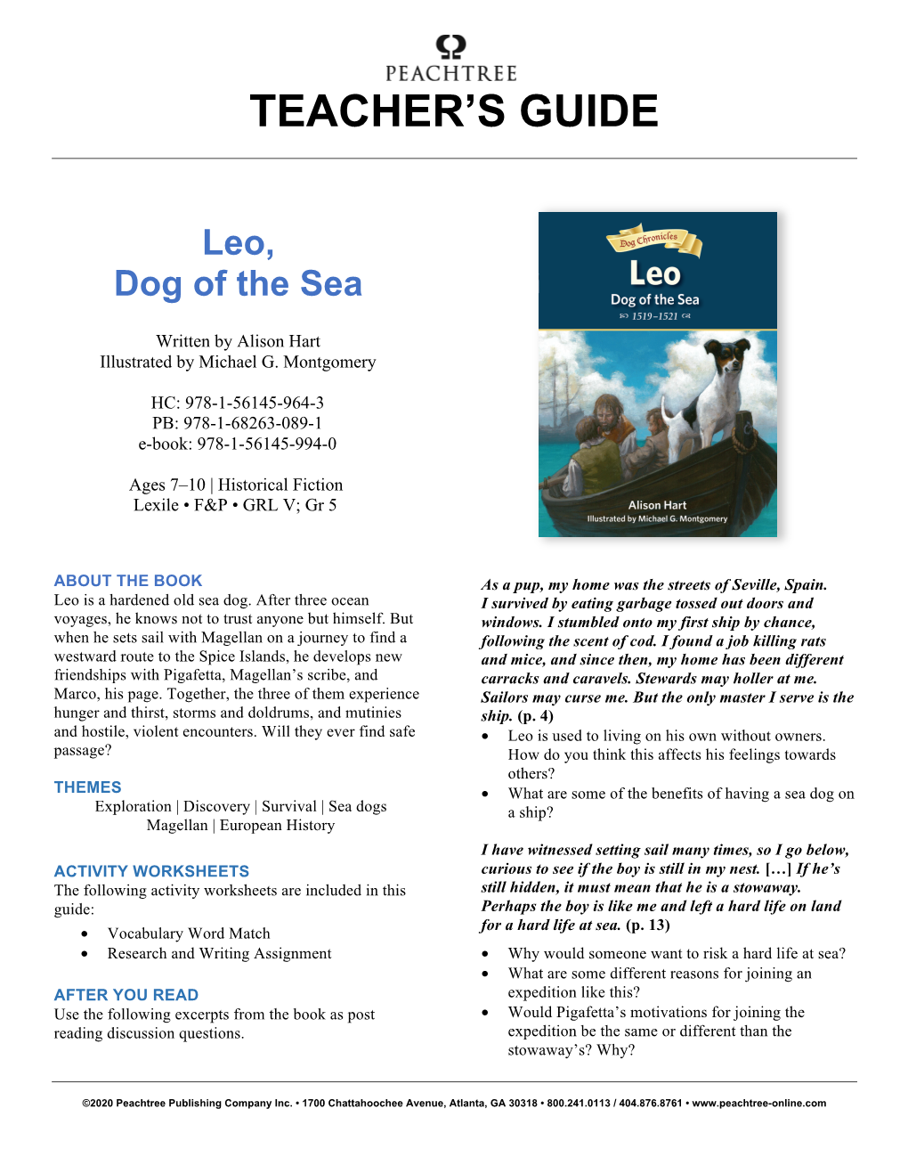 Leo, Dog of the Sea Teacher's Guide