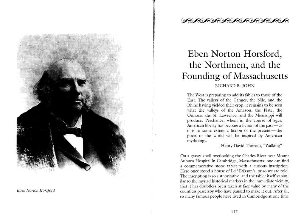 Eben Norton Horsford, the Northmen, and the Founding of Massachusetts RICHARD R