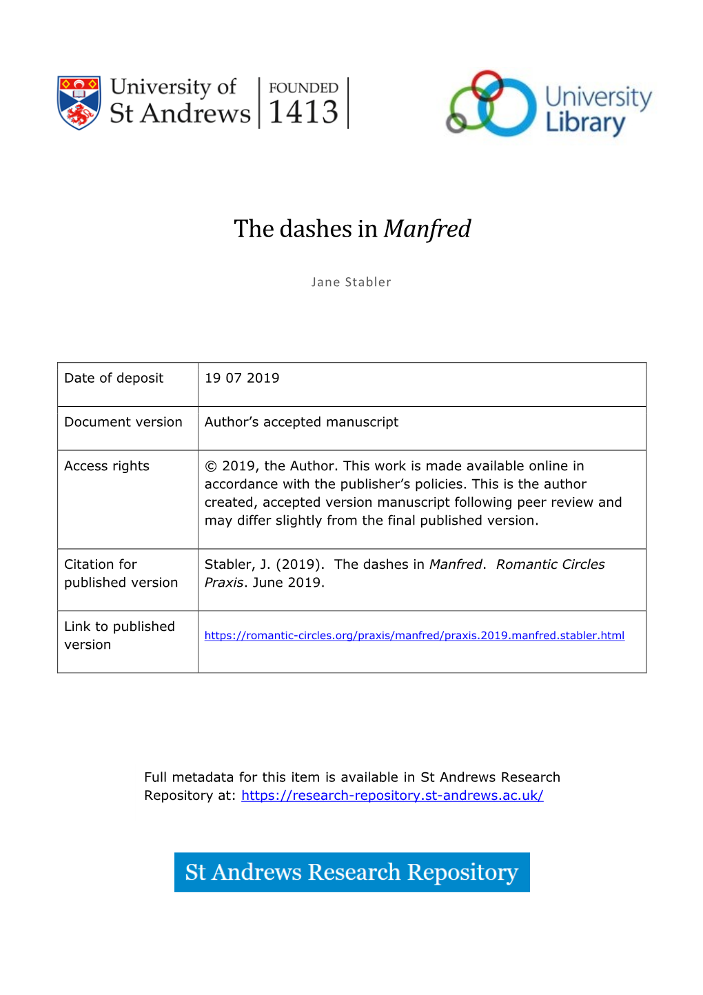 The Dashes in Manfred