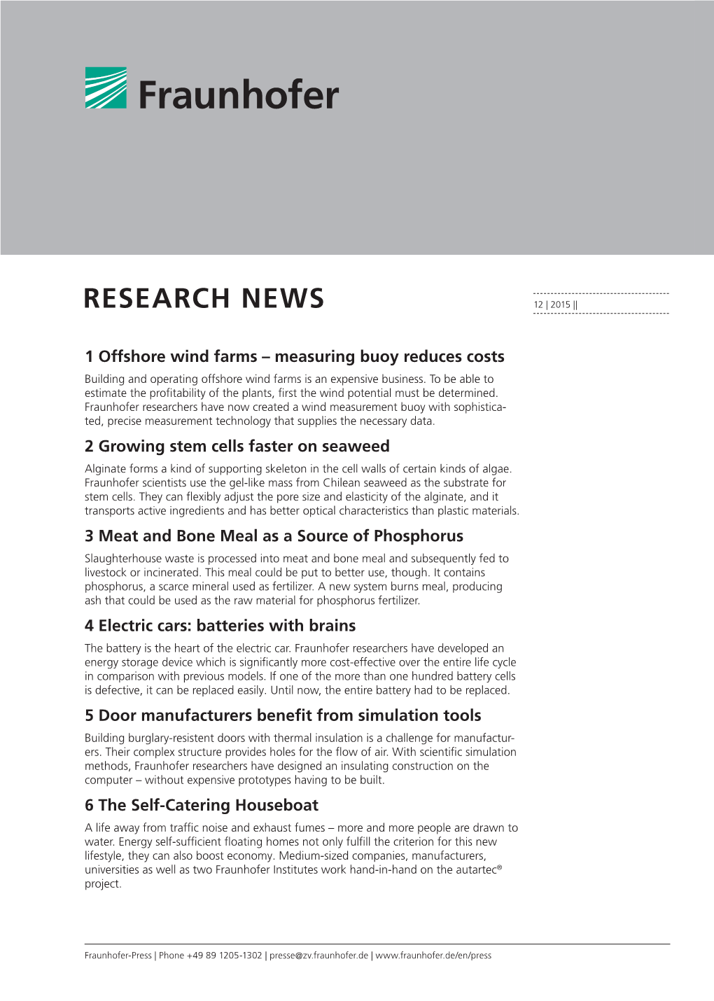 Research News 12 | 2015 ||