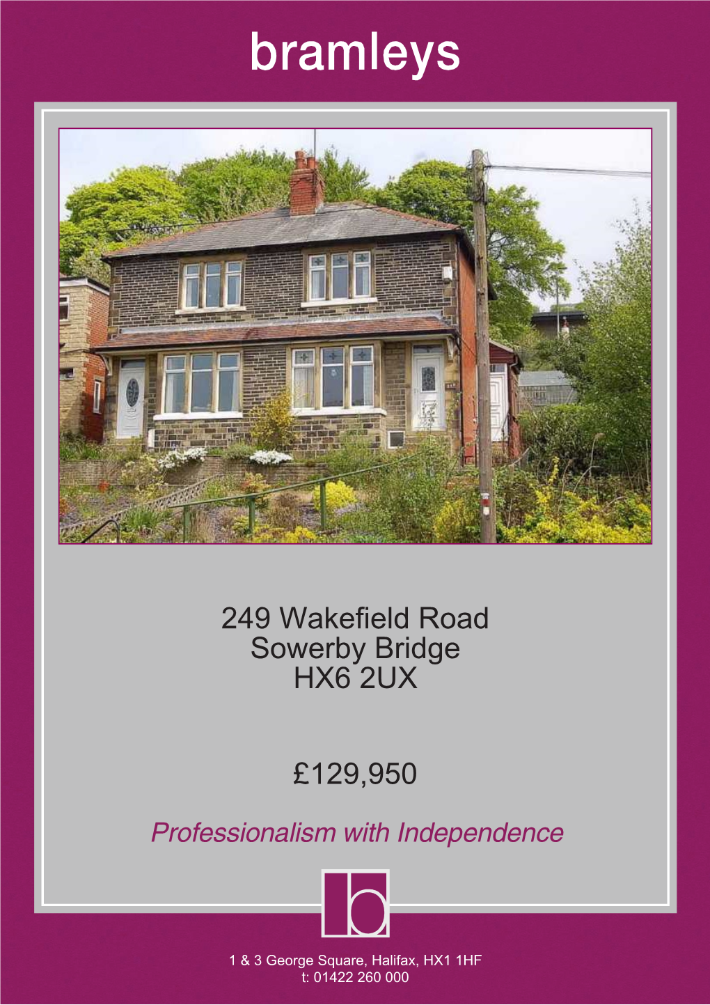 249 Wakefield Road Sowerby Bridge HX6 2UX £129,950