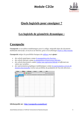 Module C2i2e Quels Logiciels Pour Enseigner ?