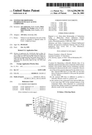 (12) United States Patent (10) Patent No.: US 6,250,300 B1 Andersson Et Al