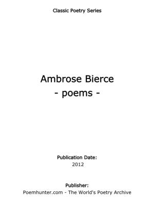 Ambrose Bierce - Poems