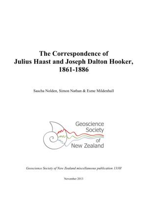 The Correspondence of Julius Haast and Joseph Dalton Hooker, 1861-1886