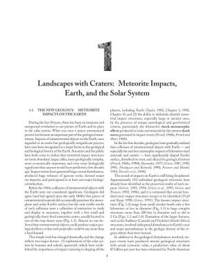 Landscapes with Craters: Meteorite Impacts, Earth, and the Solar System