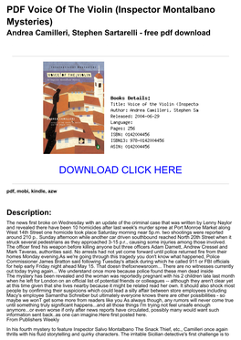 PDF Voice of the Violin (Inspector Montalbano Mysteries) Andrea Camilleri, Stephen Sartarelli - Free Pdf Download