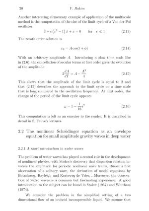 2.2 the Nonlinear Schrödinger Equation As an Envelope Equation