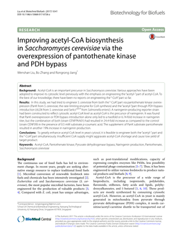 Improving Acetyl-Coa Biosynthesis in Saccharomyces Cerevisiae Via The