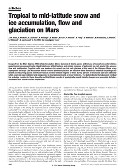 Tropical to Mid-Latitude Snow and Ice Accumulation, Flow and Glaciation on Mars