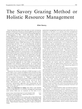 Savory Grazing Method Or Holistic Resource Management