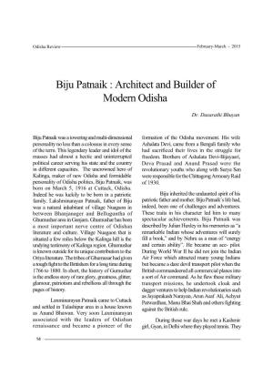 Biju Patnaik : Architect and Builder of Modern Odisha