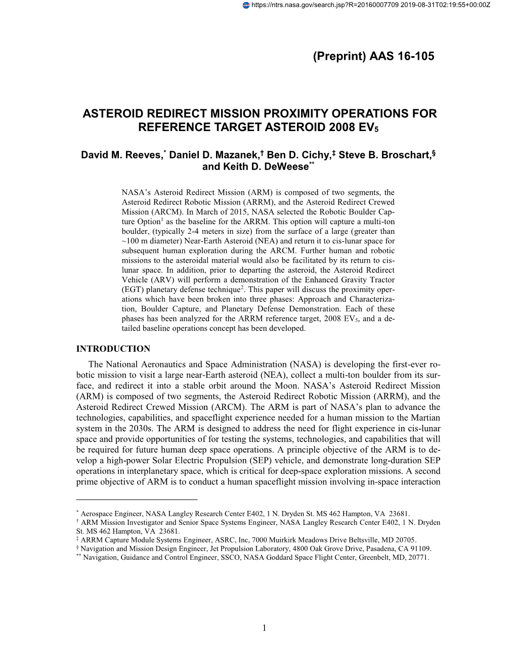 Asteroid Redirect Mission Proximity Operations for Reference Target Asteroid 2008 Ev5