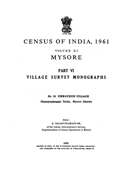 Village Survey Monographs, Ummathur Village, No-31, Part VI