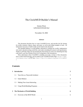 The Circlemud Builder's Manual