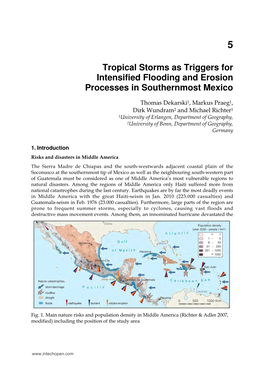 Tropical Storms As Triggers for Intensified Flooding and Erosion Processes in Southernmost Mexico