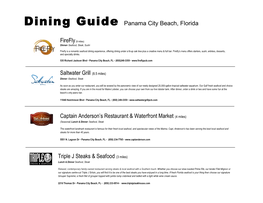 Dining Guide Panama City Beach, Florida Saltwater Grill (8.5 Miles)