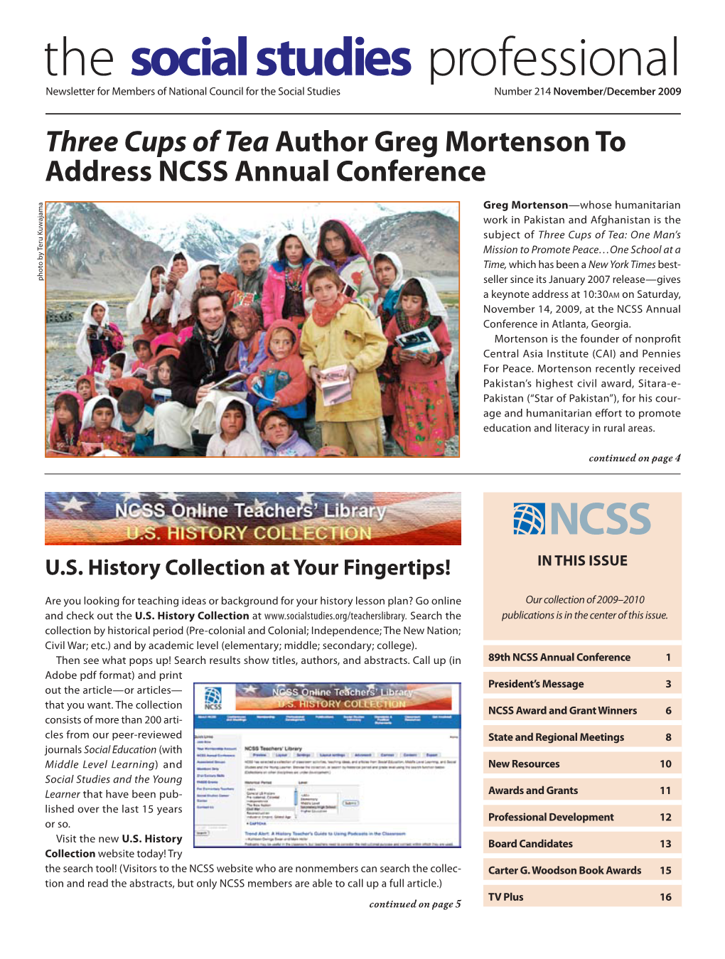 Three Cups of Tea Author Greg Mortenson to Address NCSS Annual Conference