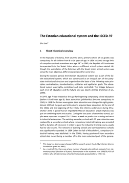 The Estonian Educational System and the ISCED-97