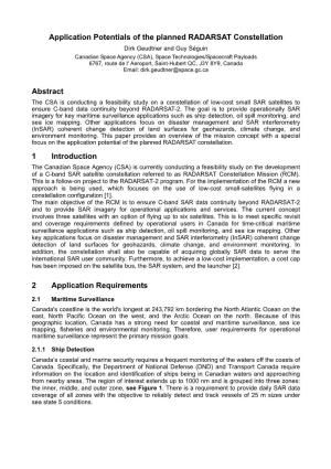 Application Potentials of the Planned RADARSAT Constellation Abstract