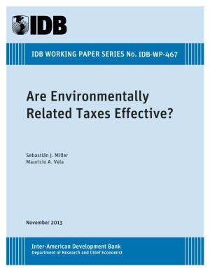 Are Environmentally Related Taxes Effective? (2013)
