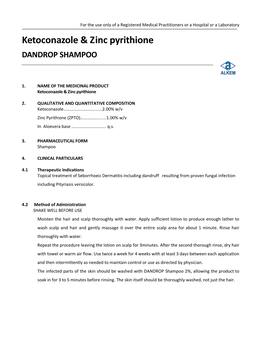 Ketoconazole & Zinc Pyrithione DANDROP