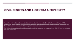 Civil Rights and Hofstra University