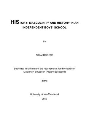 Masculinity and History in an Independent Boys' School