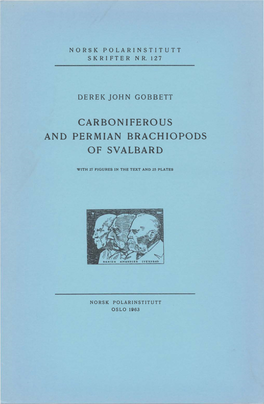 Derek John Gobbett Carboniferous and Permian