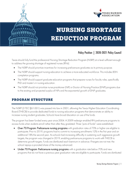 Nursing Shortage Reduction Program