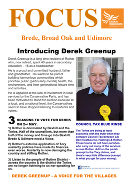 Brede, Broad Oak and Udimore Introducing Derek Greenup