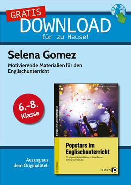 Selena Gomez Motivierende Materialien Für Den Englischunterricht